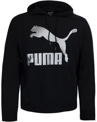 PUMA - Classic Metallic Logo Hoodie Graphic Jumper 579056 01 - Lyst