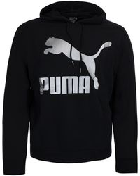 PUMA - Classic Metallic Logo Hoodie Graphic Jumper 579056 01 - Lyst