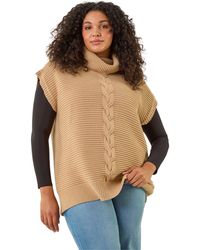 Roman - Curve High Neck Tabard Knit Top - Lyst