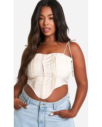 Boohoo - Plus Seam Detail Corset Top - Lyst