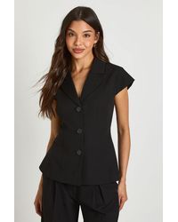 Boohoo - Cinched Cap Sleeve Fitted Blazer - Lyst