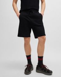 HUGO - Diz Gel Relaxed Fit Cotton-Terry Shorts With Logo Trim - Lyst