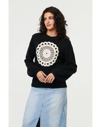Izabel London - Embroidered Detail Long Sleeve Jumper - Lyst