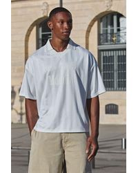BoohooMAN - Oversized Boxy Varsity Stripe Mesh V Neck Sport T-Shirt - Lyst