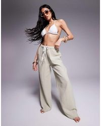 ASOS - Callie Cheesecloth Frayed Beach Trouser - Lyst