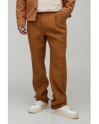 BoohooMAN - Straight Fit Brushed Pants - Lyst