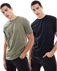 ASOS - Essentials 2 Pack Crew Neck T-Shirts - Lyst