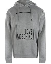 Moschino - Love Box Logo Hoodie Cotton - Lyst