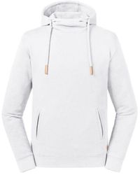 Russell - Russell Volwassenen Pure Organic High Collar Hooded Sweatshirt (wit) - Lyst