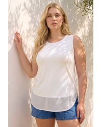Roman - Curve Chiffon Hem Stretch Vest Top - Lyst