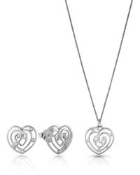 Orphelia - 'Euphoria' 925 Sterling Set: Chain-Pendant + Earrings - Lyst