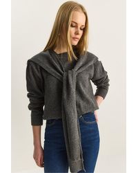 Bianco Lucci - Regular Fit Crew Neck Ribbed Sweater - Lyst