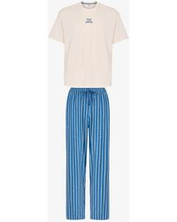 Penti - Refined Striped Oversized Long Pajama Set With Short Sleeves - Lyst