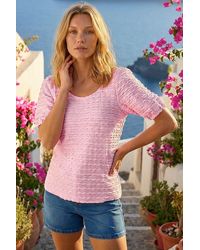 Roman - Textured Jersey Stretch Top - Lyst