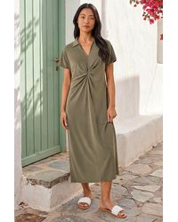 Roman - Petite Twist Waist Midi Dress - Lyst