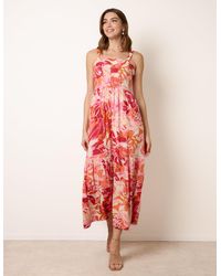 Blue Vanilla - Tropical Print Adjustable Strap Maxi Dress - Lyst