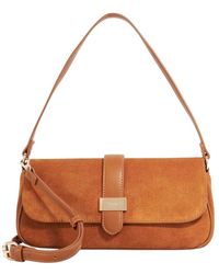 Dune - "Delsees" Schultertasche, Wildleder (Hellbraun) - Lyst