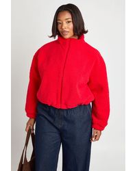 Boohoo - Plus Zip Up Teddy Jacket - Lyst