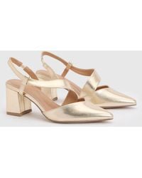 Wallis - Wide Fit Eve Asymmetric Strap Block Heel Pointed Comfort Sock Court Shoes - Lyst