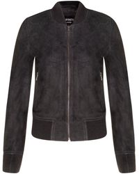 Infinity Leather - Classic Ma-1 Suede Bomber Jacket-Newbury - Lyst