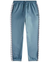 Fred Perry - Branded Taped Ash Track Pants Cotton - Lyst