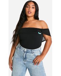 Boohoo - Plus Bardot Trim Detail Top - Lyst