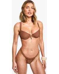 Boohoo - Shell Trim Underwire Bikini Top - Lyst