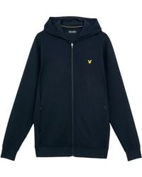 Lyle & Scott - Fly Fleece Full Zip Hoodie (Donkere Marine) - Lyst