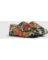 River Island - Mule Wedges Flower Print Floral Del Maar Textile - Lyst