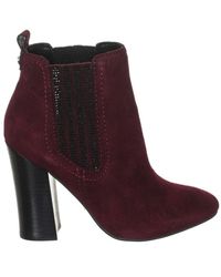 Guess - Suede Effect Leather Heeled Ankle Boots Fllun3sue10 Woman - Lyst