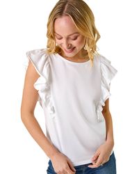 D.u.s.k - Short Sleeve Ruffle Stretch Tee - Lyst