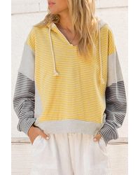 Azura Exchange - Gestreepte Kleurblok Hoodie - Lyst