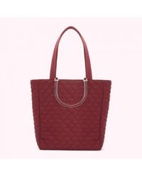 Lulu Guinness - Peony Quilted Lips Lyra Tote Bag Leather - Lyst