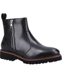 Hush Puppies - Grace Zip Wildleder Damen Stiefel - Lyst