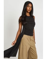Boohoo - Modal Sleeveless Top With Drape Tie Detail - Lyst