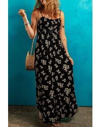 Azura Exchange - Blumen-Maxi-Kleid Ärmellos - Lyst
