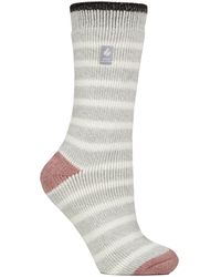 Heat Holders - Ladies Amara Two Tone Stripe Patterned Thermal Socks - Lyst