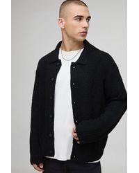 BoohooMAN - Boxy Fit Brushed Knitted Shirt - Lyst