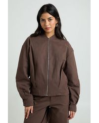 Boohoo - Twill Bomber Jacket - Lyst