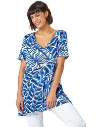 Roman - Abstract Print Jersey Tunic Top - Lyst