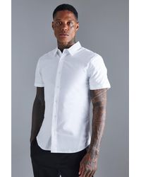 BoohooMAN - Short Sleeve Slim Fit Shirt - Lyst