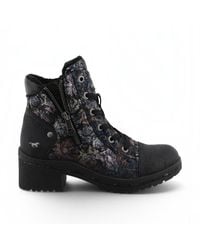 Mustang - Floral Lace-Up Winter Ankle Boots - Lyst