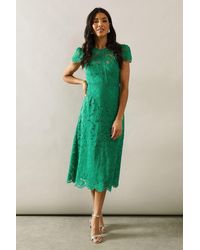 Wallis - Lace Fit And Flare Midi Dress - Lyst