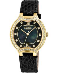 Gevril - Lugano Swiss Diamond Mop Dial Genuine Italian Handmade Leather Watch - Lyst