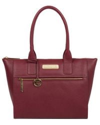 Pure Luxuries - 'Faye' Pomegranate Leather Tote Bag - Lyst