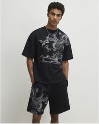 River Island - T-Shirt Oversized Japanese Dragon Cotton - Lyst