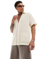 ASOS - Relaxed Textured Shirt With Patch Pockets - Lyst