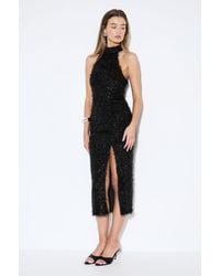 MissPap - Premium Textured Shimmer Midi Dress - Lyst