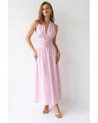 MixRay - Cotton Poplin Halter Maxi Dress - Lyst
