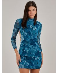 Pink Vanilla - Graphic Floral High Neck Dress - Lyst